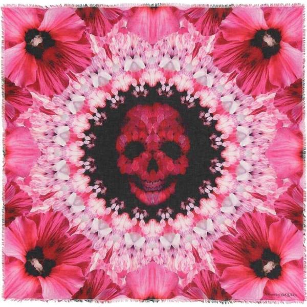 アレキサンダー マックイーン Alexander Mcqueen スカーフ ファッション レディース マフラー スカーフ ストール Paradise Alexander Skull Printed Scarf Black Pink Hb4 P フェルマート Fermart 3号店