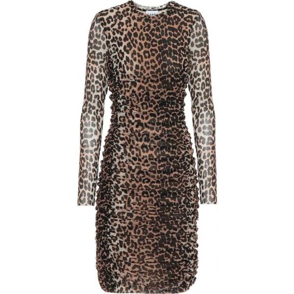 ガニー Ganni Leopard Leopard Printed レディース ワンピース ワンピース ワンピース ドレス Leopard Printed Minidress Leopard Hb4 P フェルマート Fermart 3号店