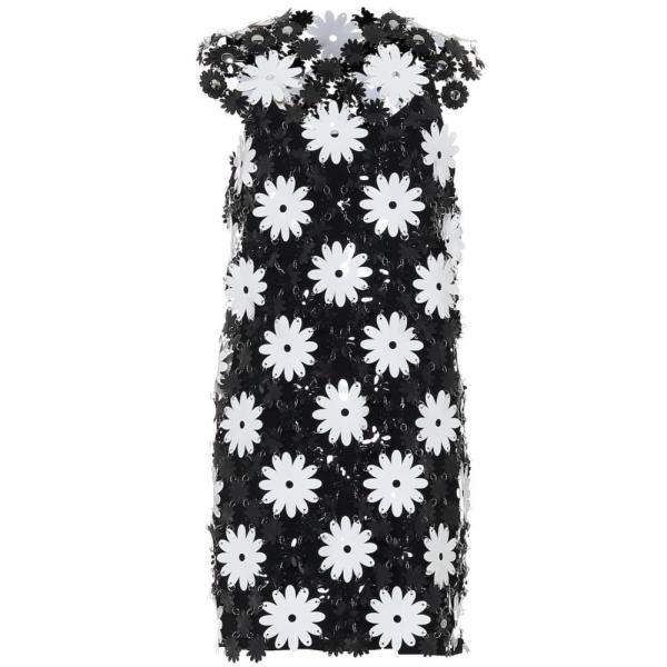 パコラバンヌ Paco Rabanne レディース ワンピース ワンピース ドレス Rabanne Flower レディース Pvc Minidress Flower Black White Hb4 P フェルマート Fermart 3号店