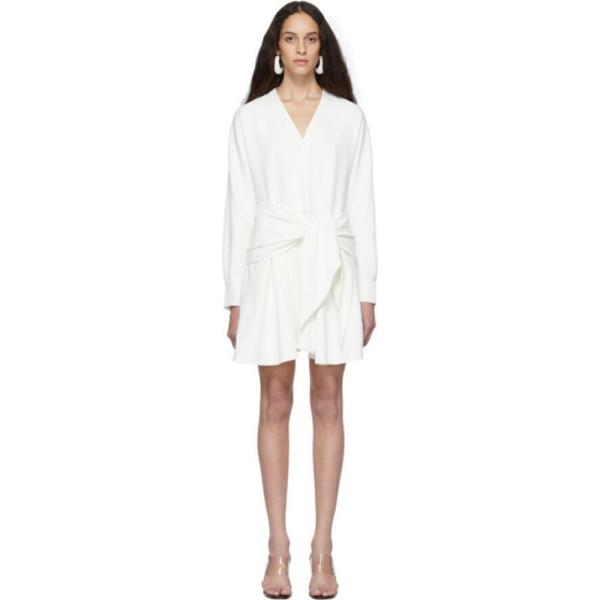 日本製 ティビ Tibi レディース ワンピース ラップドレス ワンピース ドレス White Chalky Drape Short Wrap Dress 大勧め新品登場