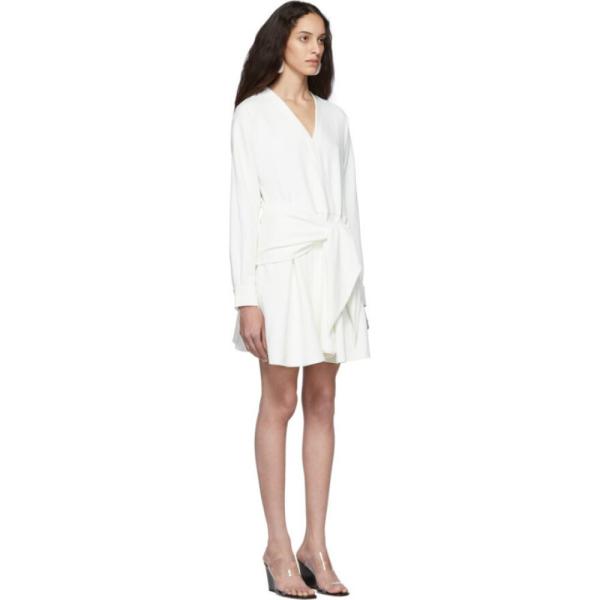 日本製 ティビ Tibi レディース ワンピース ラップドレス ワンピース ドレス White Chalky Drape Short Wrap Dress 大勧め新品登場