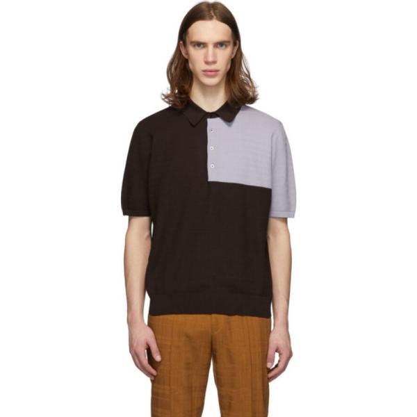 ポールスミス Paul Smith メンズ ポロシャツ トップス Brown Purple Panel Polo Brown Apaproduction Fr