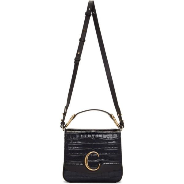 クロエ Shoulder Chloe レディース レディースバッグ ショルダーバッグ バッグ Black レディースファッション Small Croc C Shoulder Bag Black Hc 1338f フェルマート Fermart 3号店
