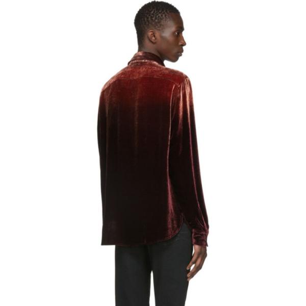 イヴ Western サンローラン Saint Laurent Red メンズ Shirt シャツ ウエスタンシャツ トップス Red Velvet Western Shirt Burgundy Hc 1418m1958 フェルマート Fermart 3号店