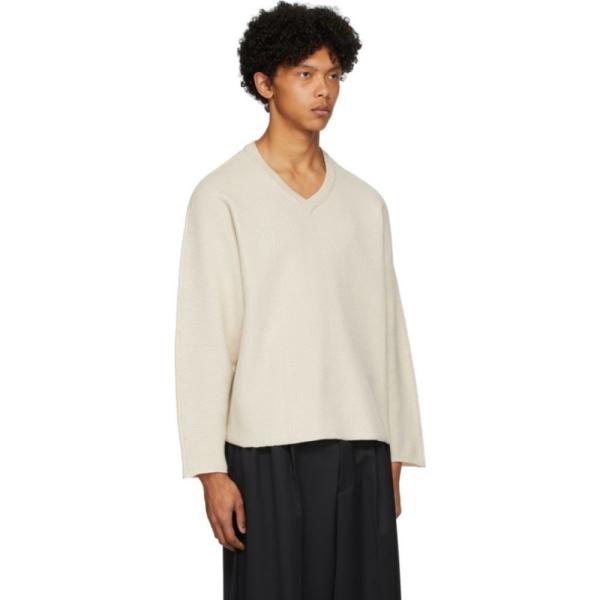 イッセイ ミヤケ Homme Plisse Issey Plisse メンズ Miyake Rustic メンズ ニット セーター Vネック トップス Off White Rustic V Neck Sweater Ivory Hc 1729m6181 フェルマート Fermart 3号店