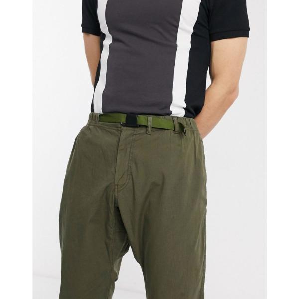 ポールスミス Ps Paul Smith メンズ ボトムス パンツ Ripstop Clip Belt Trousers With Cuffed Leg In Khaki グリーン Isequipment Cl
