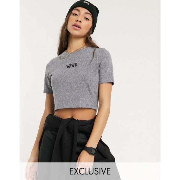 ヴァンズ Vans レディース ベアトップ チューブトップ クロップド トップス Drop V Cropped T Shirt In Grey Exclusive At Asos ヘザーグレー Fakfakkab Go Id