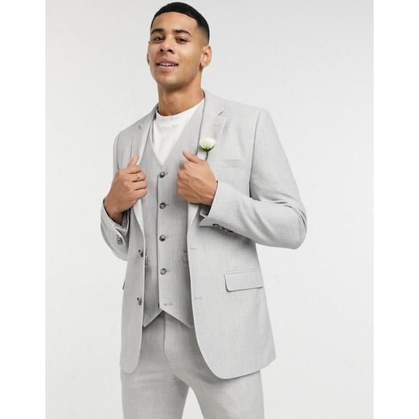 取寄用品 メンズ スーツ ジャケット エイソス アウター Wedding Tex Super Suit Skinny Micro Jacket In Ice Grey Fcmue Design Asos セール最激安 Solicitacao Com Br