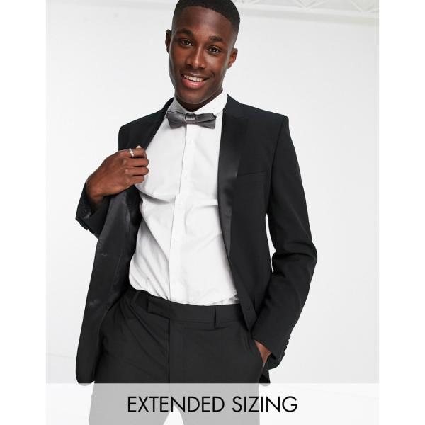 激安 楽天 メンズ ブラック タキシード スーツ ジャケット エイソス アウター Tuxedo Super Suit Skinny Jacket In Black Fcmue Design Asos 送料無料特価 Servisexxx Com