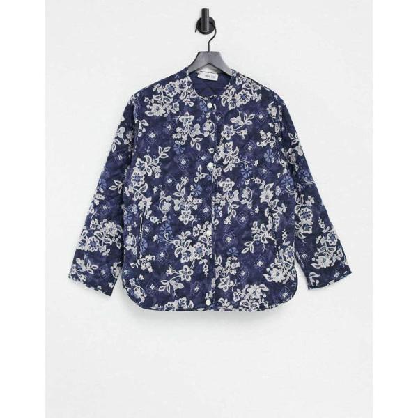 返品交換可能 レディース マンゴ ブルー ジャケット アウター Quilted Jacket In Floral Blue Mango 4jdg アウトレット通販店 Coaching Digit Az Com