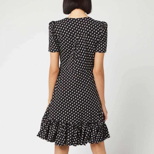 マイケル Ruffle コース ワンピース V Michael Michael Kors レディース ワンピース Vネック ワンピース ドレス Dot Ruffle V Neck Dress Black Bone Black Cb3 Ff691cf3 フェルマート Fermart 1号店