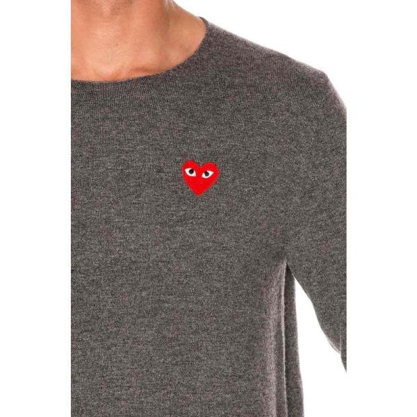 コム デ ギャルソン Comme Des Garcons Play メンズ スウェット トレーナー トップス Logo Emblem Sweatshirt Grey Sagaretxe Net