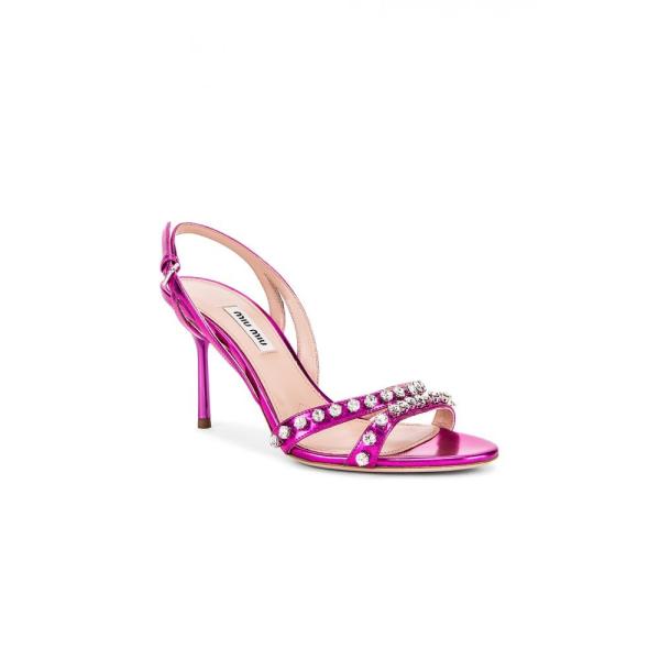 サンダル ミュール ミュウミュウ Jeweled レディースファッション Miu レディース Miu Fuchsia Miu Sandals 1号店 レディースシューズ シューズ 靴 Hs Miufwz11 0f5 フェルマート Slingback Fermart 新作人気モデ