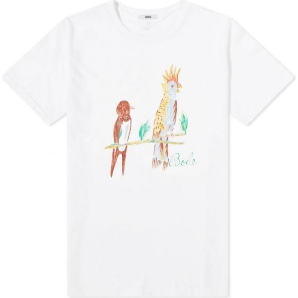 まとめ買いがお得 メンズ ボーディ トップス Urqhv White Tシャツ Tee Graphic Birdy Bode 安い お 店 Boltonpratt Com