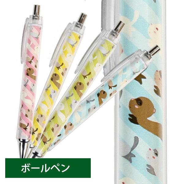・当店オリジナル!フェレット柄のオリジナルボールペン!・カラーはレッド、ブルー、イエロー、グリーンのポップなストライプ柄！・お気に入りのカラーを選んで、お友達や家族とお揃いにするのもおススメ。・書類やシャツのポケットに挟むためのクリップが転...