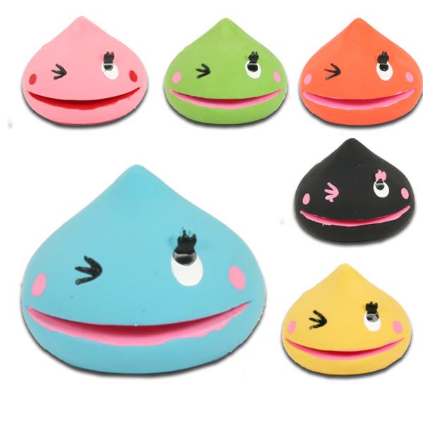 ・当社オリジナルのラテックスおもちゃ!!・柔らかすぎず硬すぎないから、小動物やわんちゃんが遊ぶのにぴったり♪・とっても丈夫なので噛まれて壊れる事も少ないです。・キュートなフォルムにウィンクがかわいいその名も「スライピー」・押すとピーピー!と...