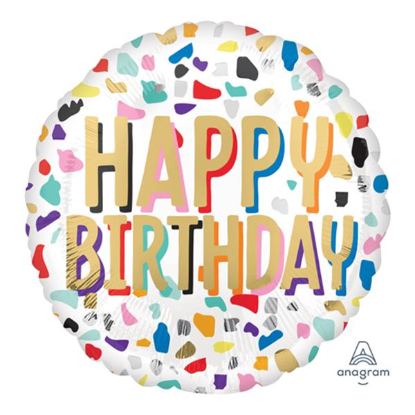 17インチ ラウンド ハッピーコンフェッティ バースデー Ang 1枚販売 フェスティバルプラザ 通販 Paypayモール