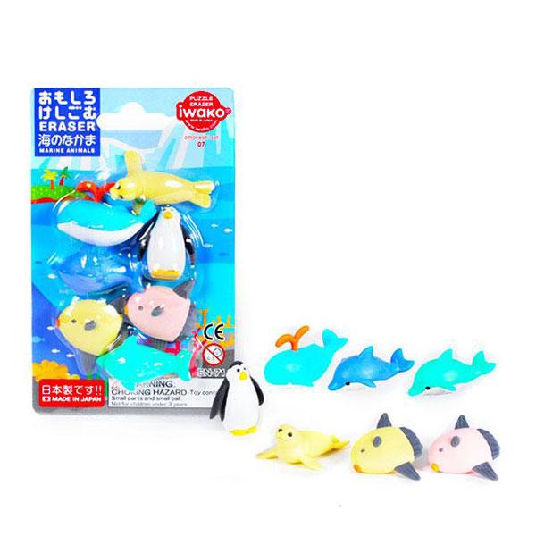 イワコー ブリスターパック 消しゴム 海のなかま おもしろ消しゴム