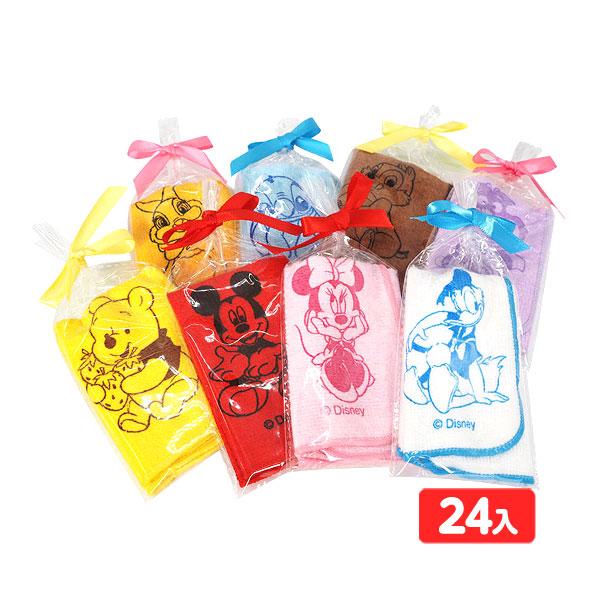 ディズニー リボン付 カラフル ミニタオル 24個入 景品 おもちゃ