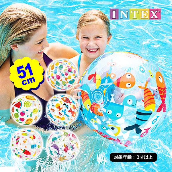 インテックス ビーチボール ライブリー プリント ボール(フルーツ 海の