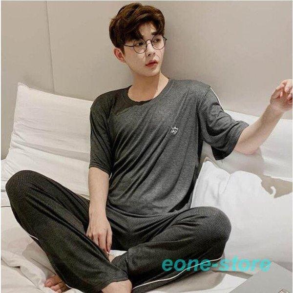紫 メンズパジャマ 2点セット 半袖tシャツ ロングパンツ 新作 プレゼント パジャマ ナイトウェア ルームウエア 寝巻き 部屋着 春夏 綿 無地 シンプル おしゃれ Multiplacontabil Com Br