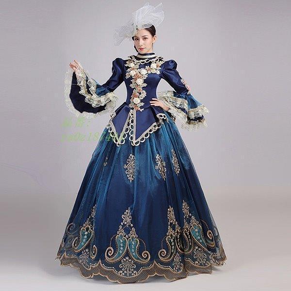 中世貴族風 お姫様ドレス ステージ衣装 パーティー ファスナータイプ 