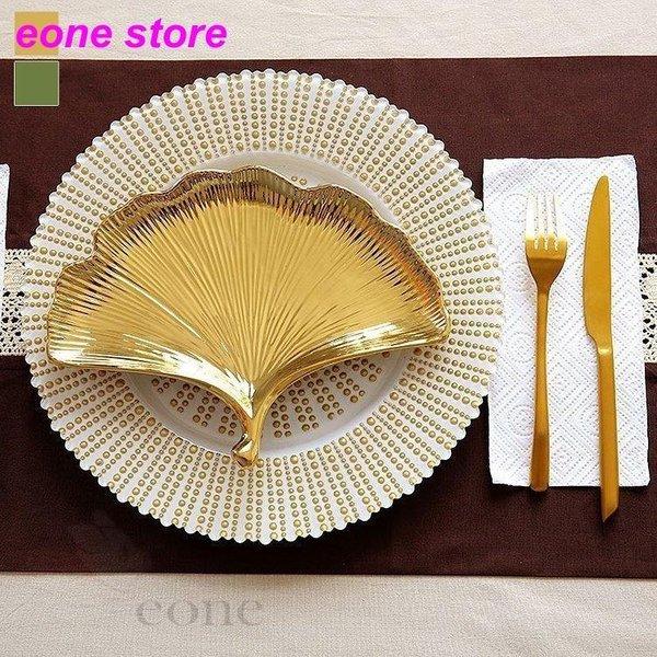 税込 プレート 食器 お皿 おしゃれ ステーキ皿 W19 個性的 シンプル テーブルウェア いちょう グリーン ゴールド お祝い 北欧 プレゼント 引越し祝い 結婚祝い お子様プレート 皿 順次発送 注文順番を順次で発送いたします Alice Com Ve