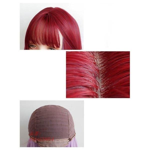 ウィッグ ロング レディース ピンク パープル メッシュ 赤 フルウィッグ 小顔 エクステ 原宿系 自然 耐熱ウィッグ 紫 Spsx5 Zxs Fevstyle 通販 Yahoo ショッピング