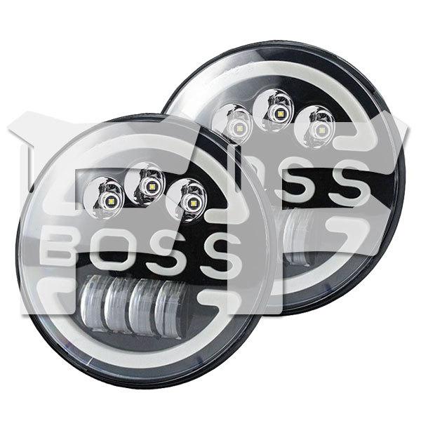 7インチ 65W BOSS JEEP JK TJ スズキジムニー ハマーH2 LED ヘッド