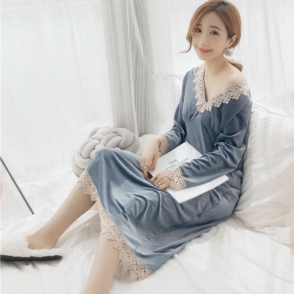 レディースパジャマ 暖かい ふわもこ レースワンピース ネグリジェ 寝巻き マキシ丈 ロマンティック ルームワンピース パジャマ ガウン 部屋着 ナイトウェア Ff Cbxfw081 ベーカリー 通販 Yahoo ショッピング