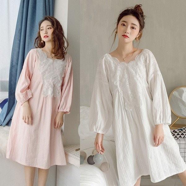 ネグリジェ パジャマ レディース ロング ネグリジェ姫 綿 レース ガウン ナイトウェアナイティ ルームウェア 女性 可愛い 部屋着 ワンピース レディースパジャマ Morenotafurt Com