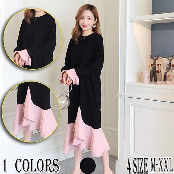 マタニティワンピース ロング丈 秋冬 ワンピース 妊婦服 ロングワンピース 切り替え 長袖 フレアスリーブ マキシ丈 産前 産後 ワンピ マタニティ お洒落 Morenotafurt Com