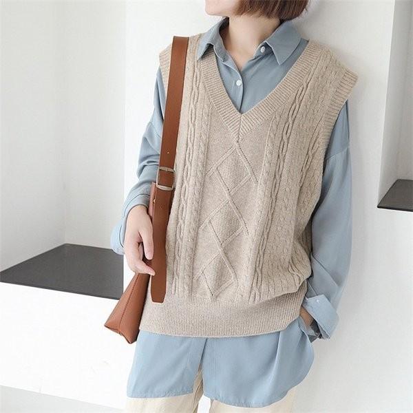 ベスト レディース ニットベスト 大きいサイズ 重ね着 オシャレ プルオーバー Vネック ノースリーブ ショート丈 アウター カジュアル 学生 通勤 Ol 秋冬用 P Tsynd238 ベーカリー 通販 Yahoo ショッピング