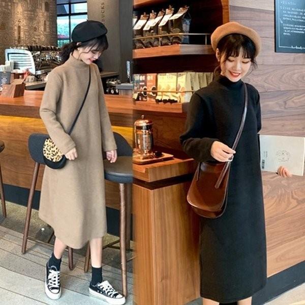 ニットワンピース マキシ丈 ロングワンピース タートルネック ワンピース 冬 レディース 長袖 大きいサイズ ゆったり 体型カバー コーデ 秋冬 Zacca Rkadh265 ベーカリー 通販 Yahoo ショッピング