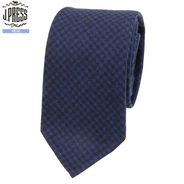 J.PRESS ネクタイ Jプレス 46%OFF メンズ ブランド 日本製 ハンドメイド 【FOXBROTHERS】ハウンドトゥース ウール 紺 1106BF 送料無料