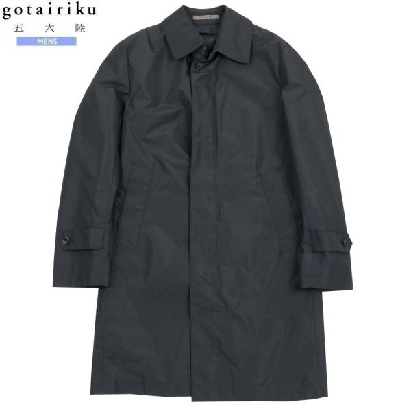 五大陸 ステンカラーコート gotairiku 35%OFF メンズ ブランド 春秋 撥水 軽量 メランジシャンブレー 黒 2304BF 送料無料