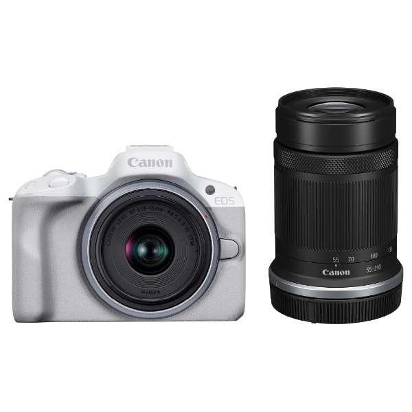 【在庫有・即日発送可】 キャノン Canon ミラーレス一眼カメラ EOS R50 ダブルズームキット　ホワイト