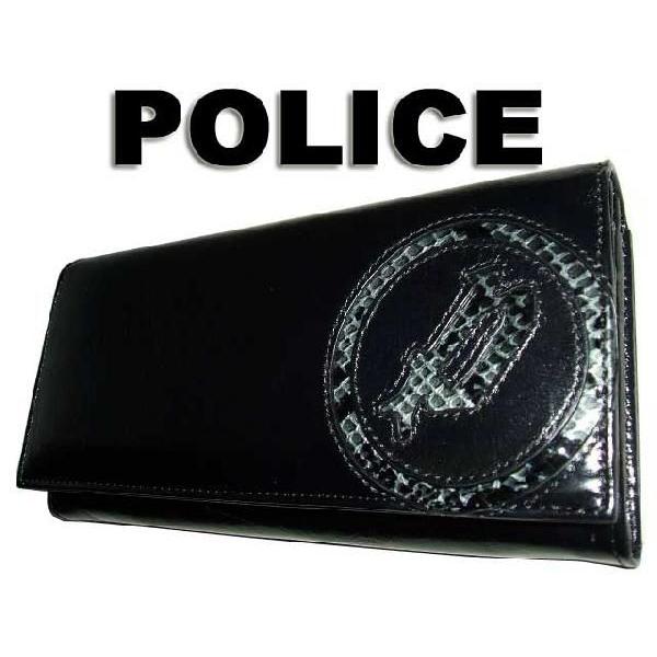 POLICE（ポリス） スムース牛革＆パイソン型押し 長財布 0513-01