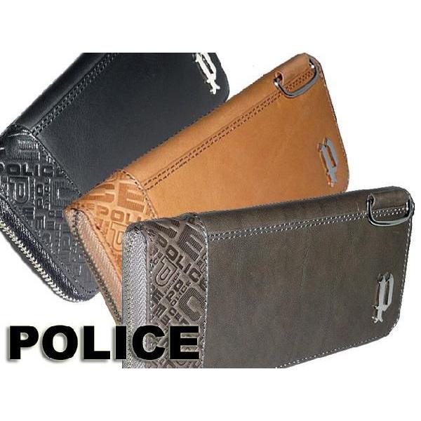 POLICE（ポリス） メンズ イタリアンヌメシリーズ ラウンドファスナー