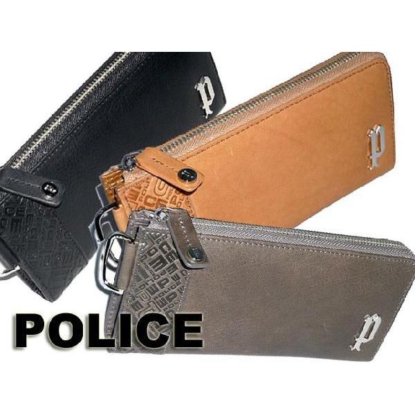 POLICE（ポリス） メンズ イタリアンヌメシリーズ ラウンドファスナー