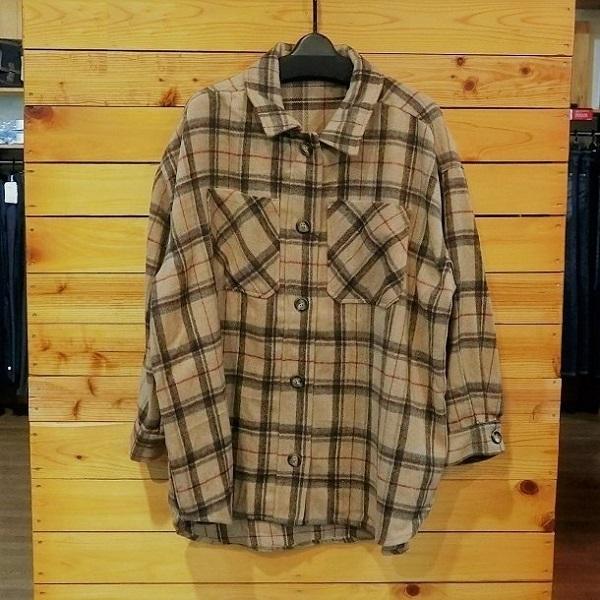 シャツジャケット チェック柄 起毛素材 厚地 ビッグシャツ カバーオール ベージュ系 秋冬 レディース 3050 Fullhouse 通販 Yahoo ショッピング