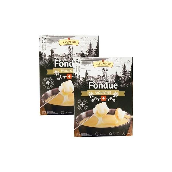 エメンタールとグリュエールをミックス、キルシュで風味づけした本場スイスのフォンデュを手軽に再現できるレトルト製品です。【アルコール含有】原産国 ： スイス容量 ： 400g×2箱■チーズ・生ハムの発送について品質を保つためクール便で発送します