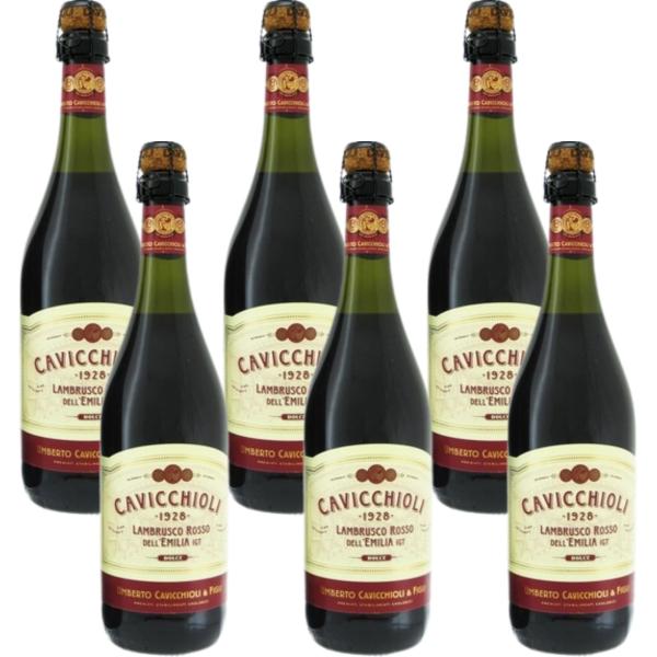 カビッキオーリ ランブルスコ ロッソ ドルチェ 赤泡 750ml×6本セット