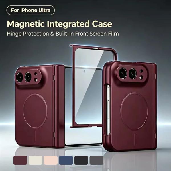 iPhone Duo ケース MagSafe対応 アイフォン デュオ カバー 画面保護 ガラスフィルム内蔵 iPhone Fold ヒンジ保護 耐衝撃 iPhone18 Fold アイフォン18 フォールド