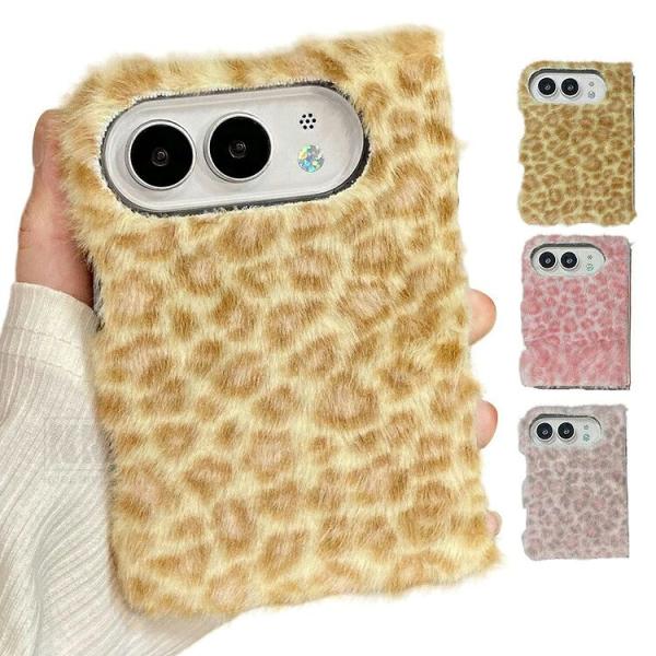 iPhone Duo用 ケース カバー 折りたたみ型 プラスチック 起毛素材 ヒョウ柄 インスタ映え デコ 可愛い お洒落 アイフォン デュオ用 保護ケース
