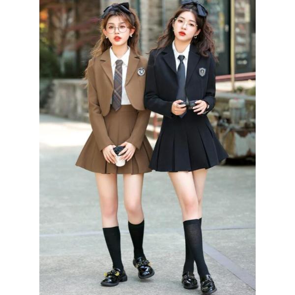 レディーススーツセット レディースJK服 学園風スカートスーツ ショート丈スカート セーラー服  フォーマル長袖コート ビジネススーツ リクルートスーツオフィス