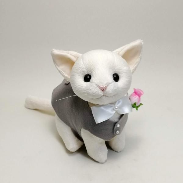 ★猫のウェディングドール★ウェルカムキャット★アメリカンショート★S★結婚式★ アメリカンショートヘア(グレー) ネコ ウェルカムドール