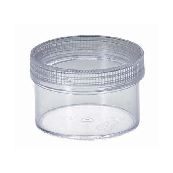 ●特長・内容物が見やすいクリア素材を使用しています・コンパクトな保存容器です●用途・粉末や錠剤などの保存に●材質・本体：ポリスチレン●仕様・容量：50ml・本体サイズ外径56mm×全長37mm