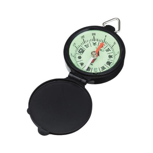 ●特長・指針が固定できるストッパ付です・フタを閉じると指針が止まるオートストッパー付です●用途・方角測定に●材質・本体：ABS●仕様・文字盤：漢字