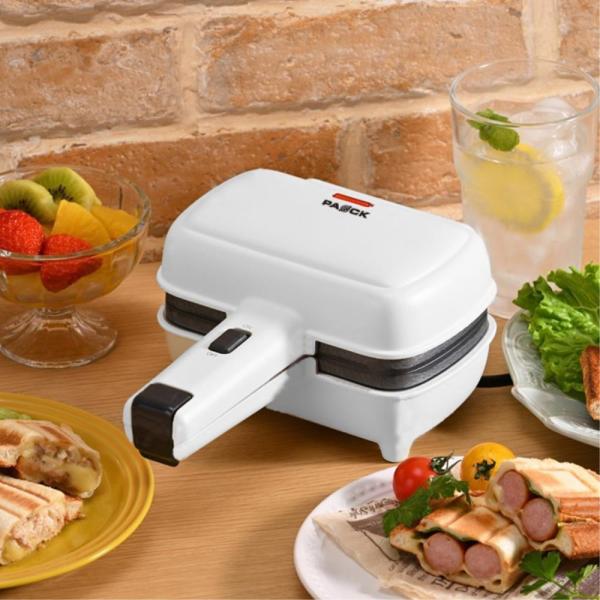 ●特長・具材選びで楽しさ無限大、忙しい時間でも挟んで焼くだけのホットサンドメーカーです。・5〜8枚切りの食パンに具材を包み込み、耳付のまま焼くことができます。・ボタン一つの簡単操作、通電状態もランプで確認できる安全設計です。・コンパクトで縦...